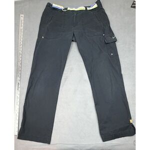 Vintage Nike Belted Cargo Pants Boy 12 14 Large Black Baggy Loose Sporty Stretch